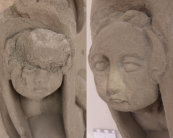 Rekonstruktion Putto - Rorschacher Sandstein - Vorher-Nachher