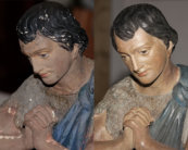 Keramikfigur - Hirte - Vorher-Nachher
